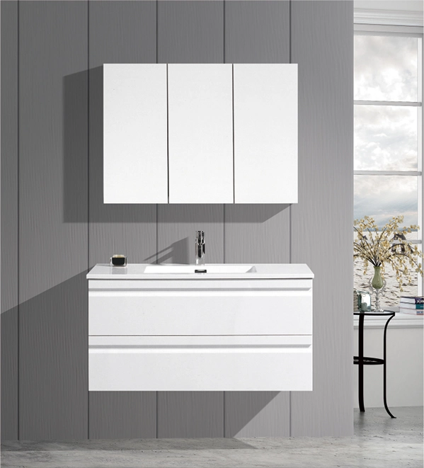 Modern Fashion Style LED Mirror PVC Bathroom Vanity Furniture Top Selling Best Price Bathroom Vanity