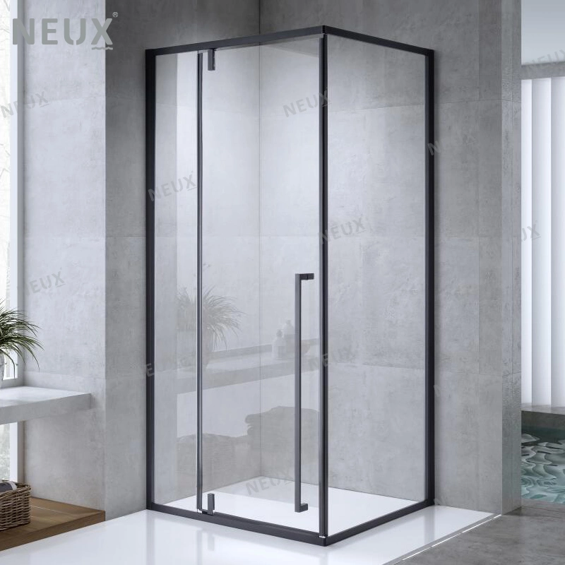 Basic Customization Trendy Black Framed Bathroom Pivot Tempered Glass Shower Enclosures