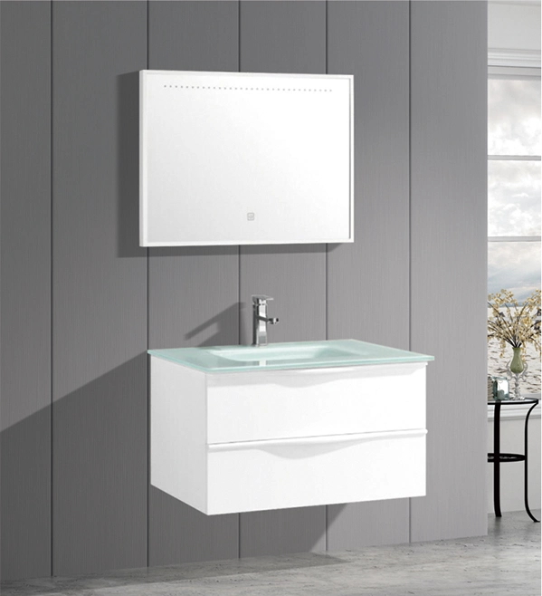 Modern Fashion Style LED Mirror PVC Bathroom Vanity Furniture Top Selling Best Price Bathroom Vanity