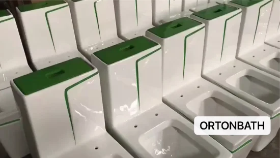 Ortonbath оптовая продажа, дешевый оптовый синий унитаз со смывом, цельный туалет для отеля, домашняя ванная комната, керамический унитаз